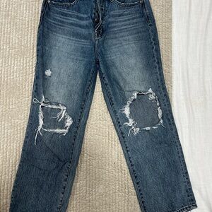 pistola Distressed Dark Blue Straight-Leg Jeans